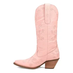 Dingo Womens Love Bug Leather Stacked Heel Cowboy Boots