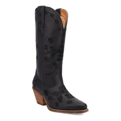 Dingo Womens Love Bug Leather Stacked Heel Cowboy Boots
