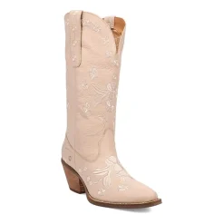 Dingo Womens Love Bug Leather Stacked Heel Cowboy Boots