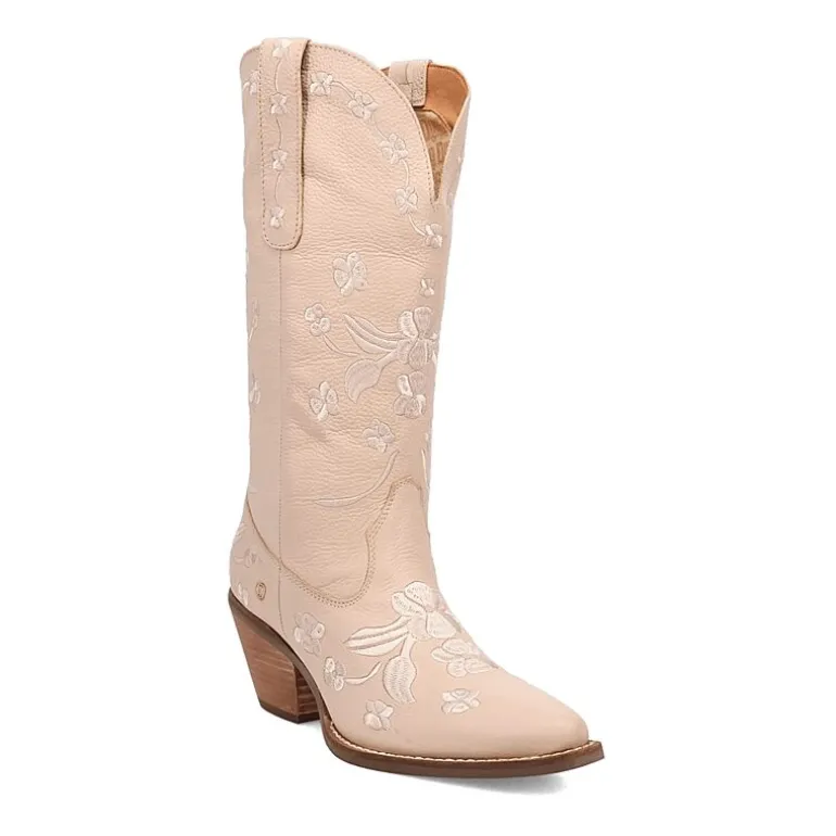Dingo Womens Love Bug Leather Stacked Heel Cowboy Boots