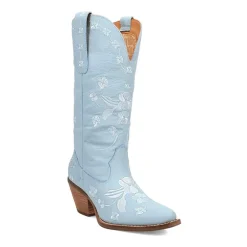Dingo Womens Love Bug Leather Stacked Heel Cowboy Boots