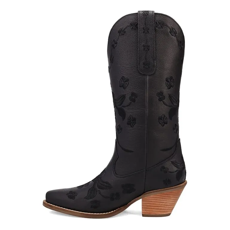 Dingo Womens Love Bug Leather Stacked Heel Cowboy Boots