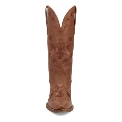 Dingo Womens Love Bug Leather Stacked Heel Cowboy Boots