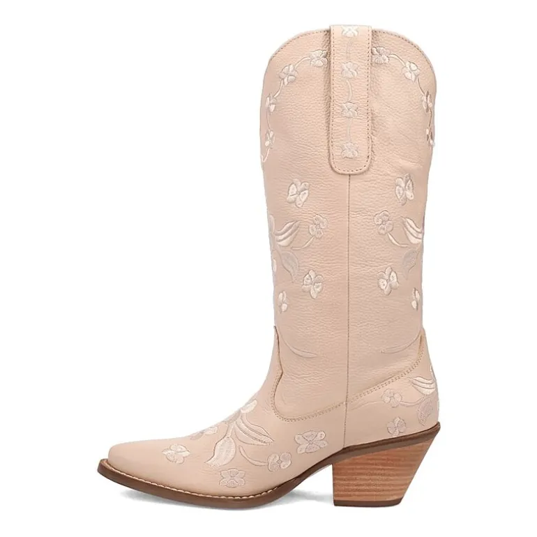 Dingo Womens Love Bug Leather Stacked Heel Cowboy Boots