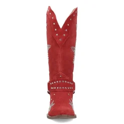 Dingo Womens Lucky Stars Suede Leather Boot Block Heel Cowboy Boots