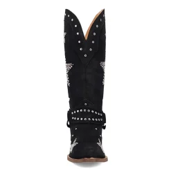 Dingo Womens Lucky Stars Suede Leather Boot Block Heel Cowboy Boots