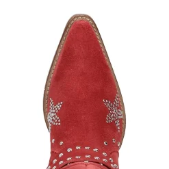 Dingo Womens Lucky Stars Suede Leather Boot Block Heel Cowboy Boots