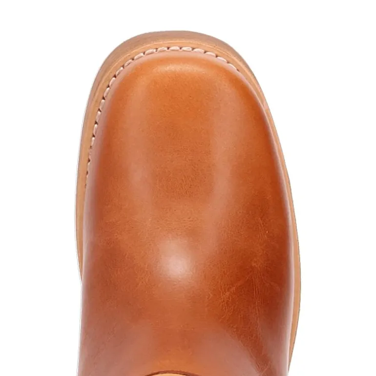 Dingo Womens Patches Leather Boot Stacked Heel Cowboy Boots