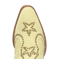 Dingo Womens Seein' Stars Suede Leather Bootie Stacked Heel Cowboy Boots
