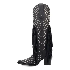 Dingo Womens Show Pony Leather Boot Block Heel Cowboy Boots