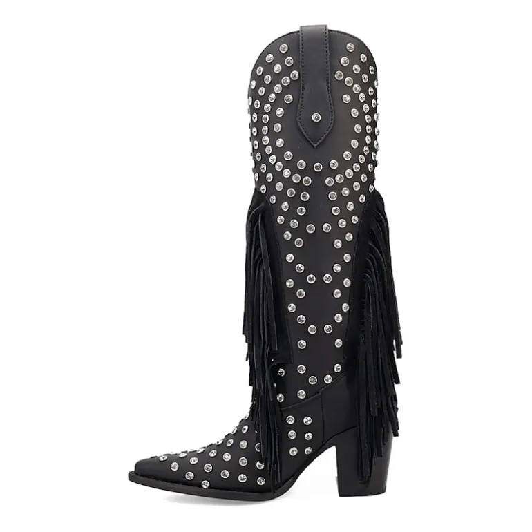 Dingo Womens Show Pony Leather Boot Block Heel Cowboy Boots