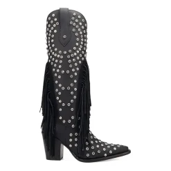 Dingo Womens Show Pony Leather Boot Block Heel Cowboy Boots