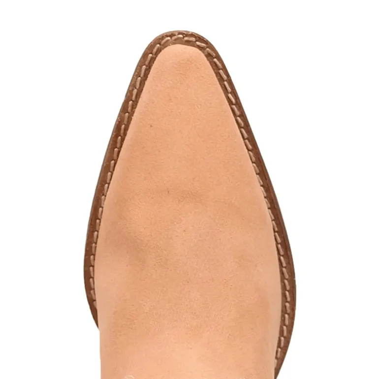 Dingo Womens Star Power Suede Leather Bootie Stacked Heel Cowboy Boots