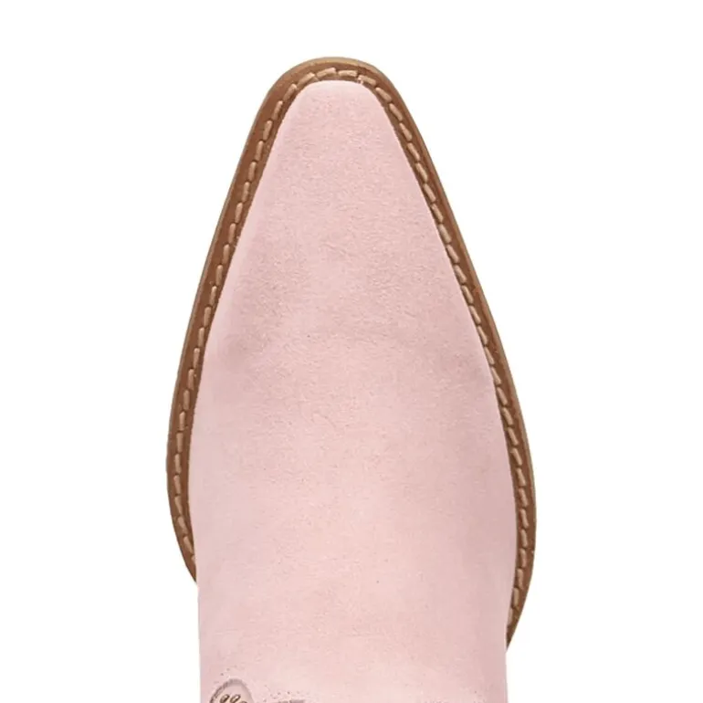 Dingo Womens Star Power Suede Leather Bootie Stacked Heel Cowboy Boots