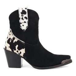 Dingo Womens Texas Charm Suede Leather Bootie Block Heel Cowboy Boots