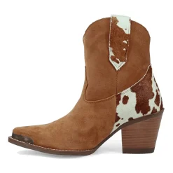 Dingo Womens Texas Charm Suede Leather Bootie Block Heel Cowboy Boots