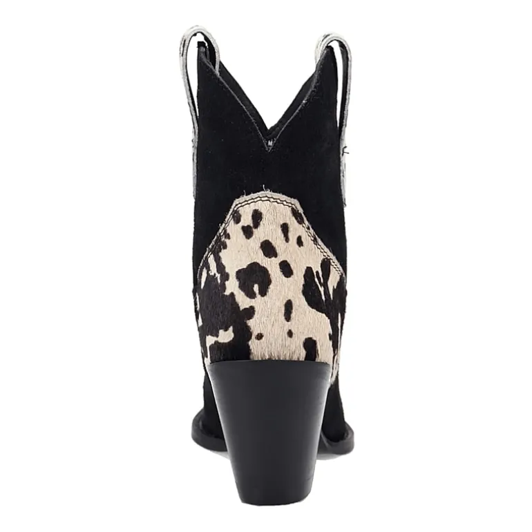 Dingo Womens Texas Charm Suede Leather Bootie Block Heel Cowboy Boots