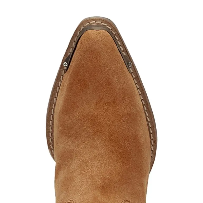 Dingo Womens Texas Charm Suede Leather Bootie Block Heel Cowboy Boots