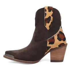 Dingo Womens Texas Charm Suede Leather Bootie Block Heel Cowboy Boots