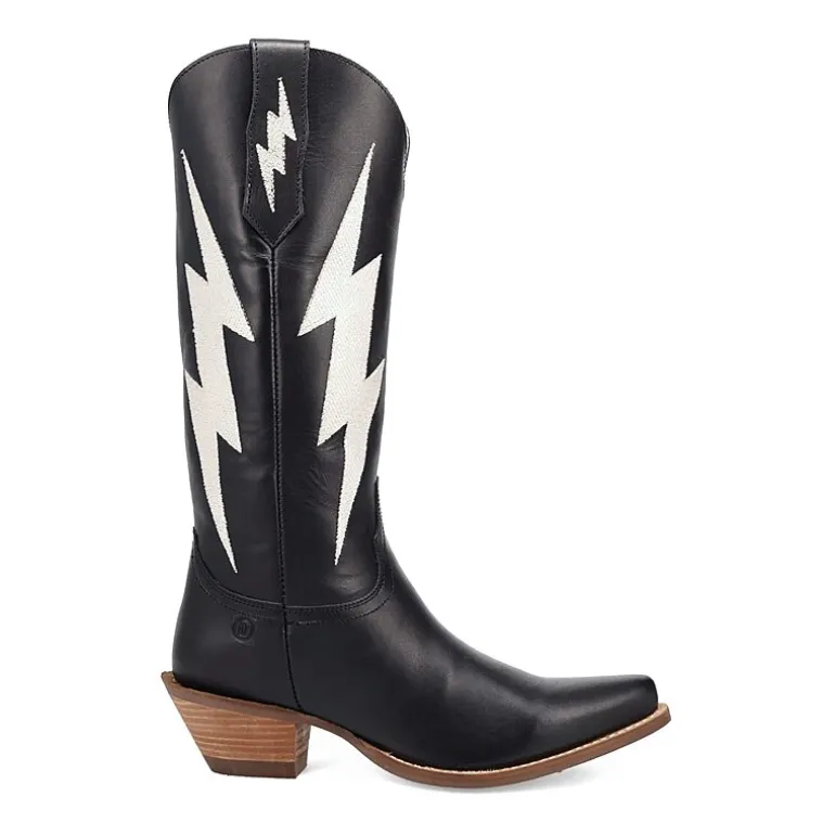 Dingo Womens Thunderbolt Leather Boot Block Heel Cowboy Boots