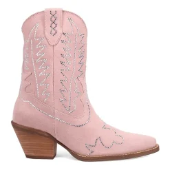 Dingo Womens Tiny Pony Suede Leather Bootie Block Heel Cowboy Boots