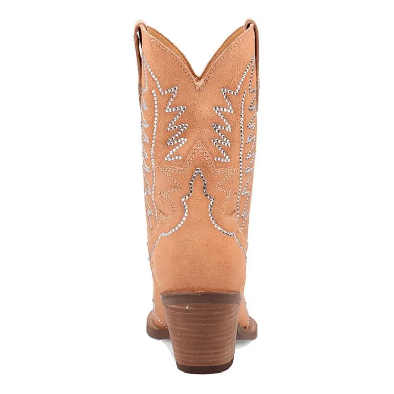 Dingo Womens Tiny Pony Suede Leather Bootie Block Heel Cowboy Boots