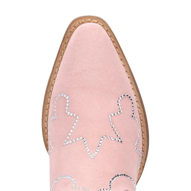 Dingo Womens Tiny Pony Suede Leather Bootie Block Heel Cowboy Boots