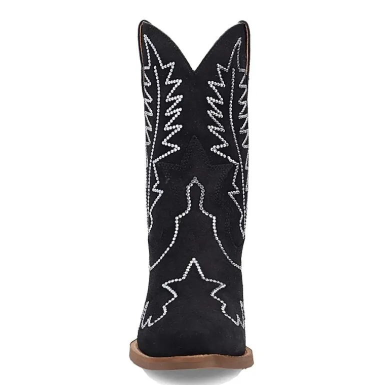Dingo Womens Tiny Pony Suede Leather Bootie Block Heel Cowboy Boots