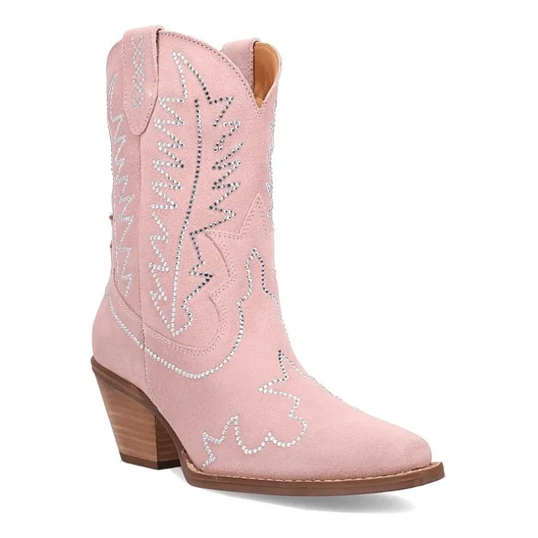 Dingo Womens Tiny Pony Suede Leather Bootie Block Heel Cowboy Boots