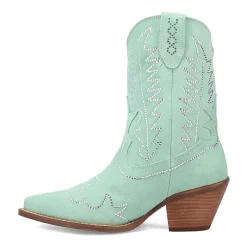 Dingo Womens Tiny Pony Suede Leather Bootie Block Heel Cowboy Boots