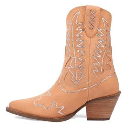 Dingo Womens Tiny Pony Suede Leather Bootie Block Heel Cowboy Boots