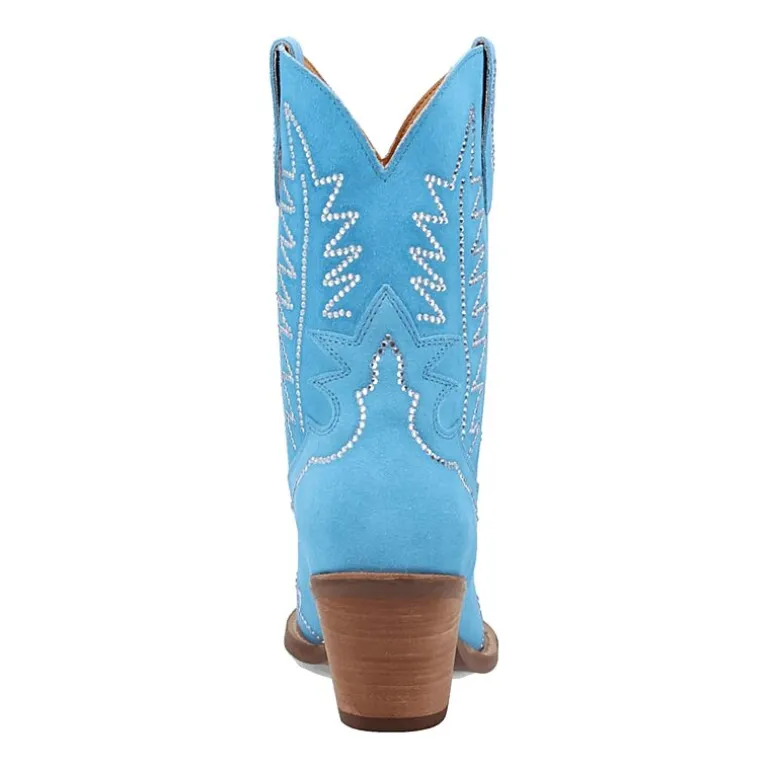 Dingo Womens Tiny Pony Suede Leather Bootie Block Heel Cowboy Boots