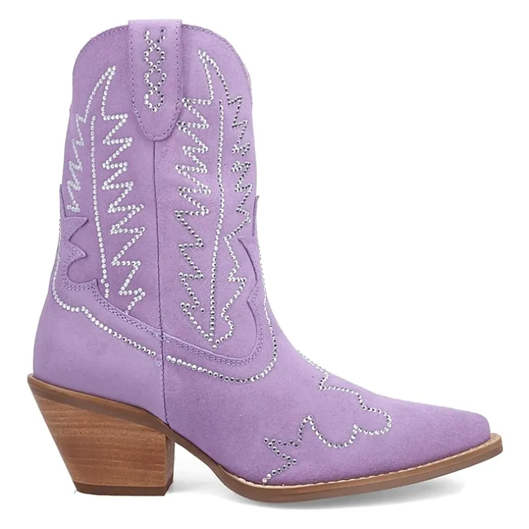 Dingo Womens Tiny Pony Suede Leather Bootie Block Heel Cowboy Boots