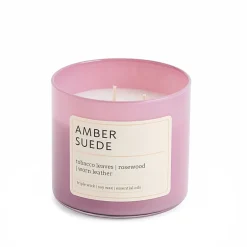 Distant Lands Amber Suede 3-Wick Scented Jar Candle