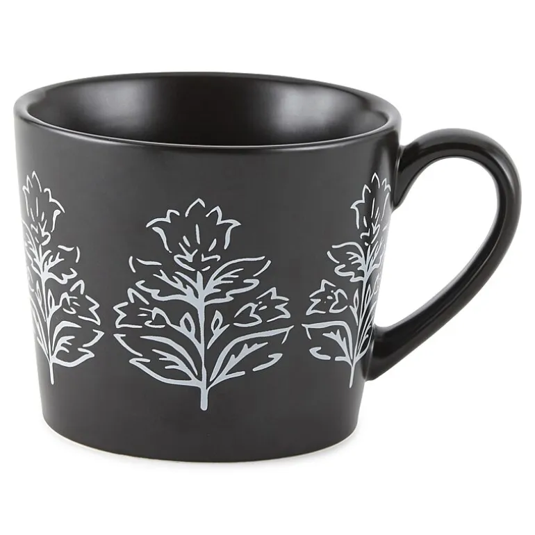 Distant Lands Black/White Stoneware Coffee Mug