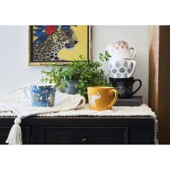 Distant Lands Black/White Stoneware Coffee Mug