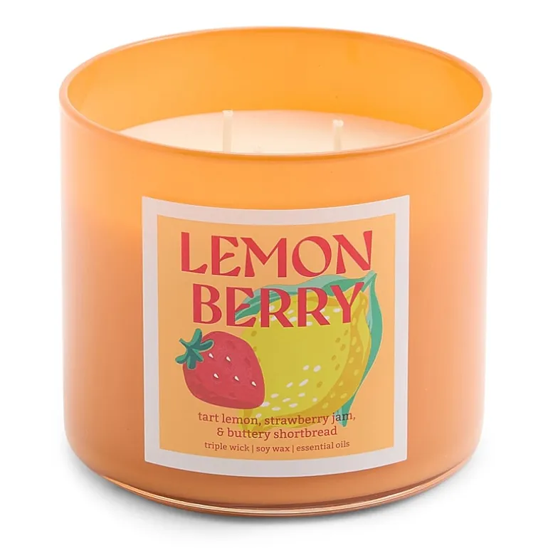Distant Lands 14oz Lemon Berry 3-Wick Scented Jar Candle