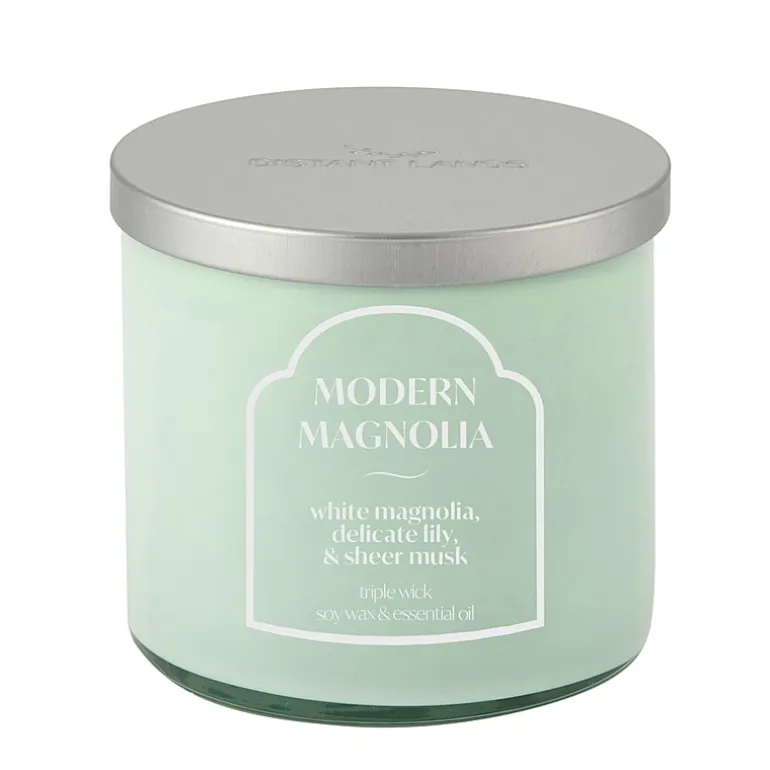 Distant Lands 14oz Modern Magnolia 3-Wick Scented Jar Candle