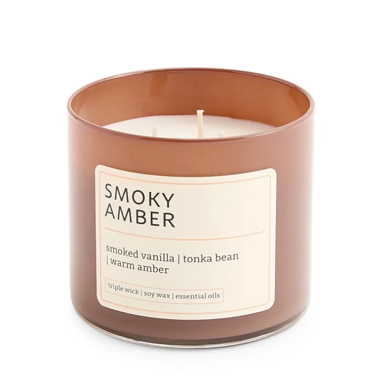 Distant Lands Smoky Amber 3-Wick Scented Jar Candle