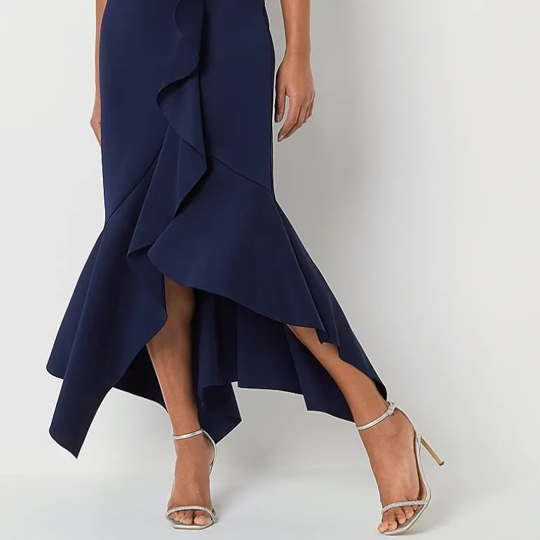 DJ Jaz Womens High-Low V Neck Sleeveless Evening Gown