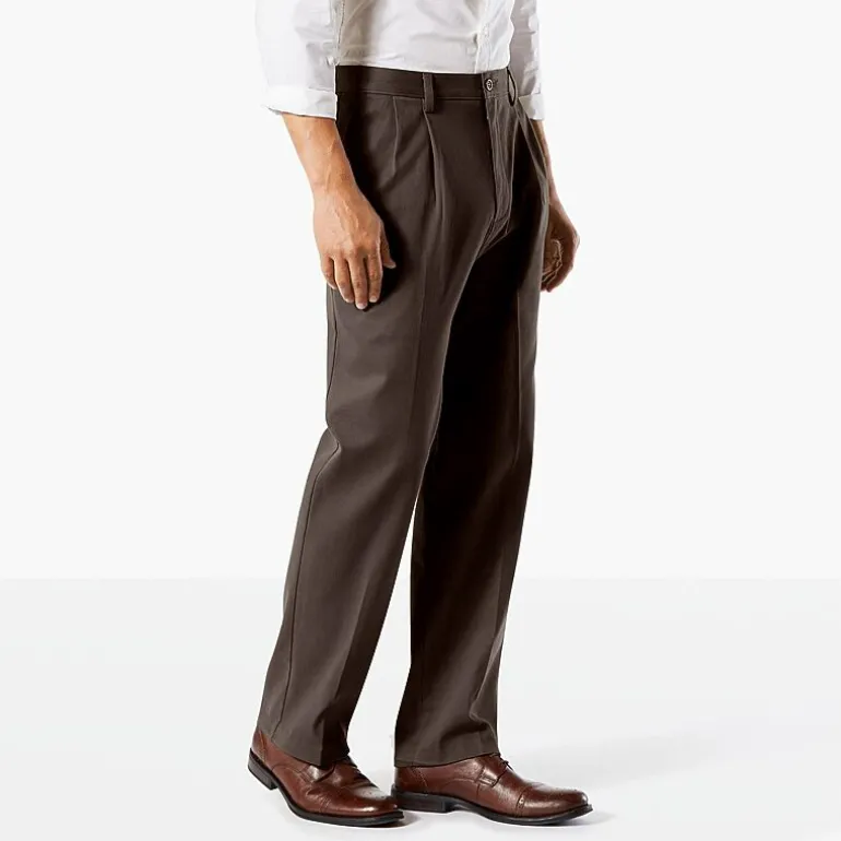Dockers Easy Khaki With Stretch Mens Comfort Waistband Classic Fit Pleated Pant