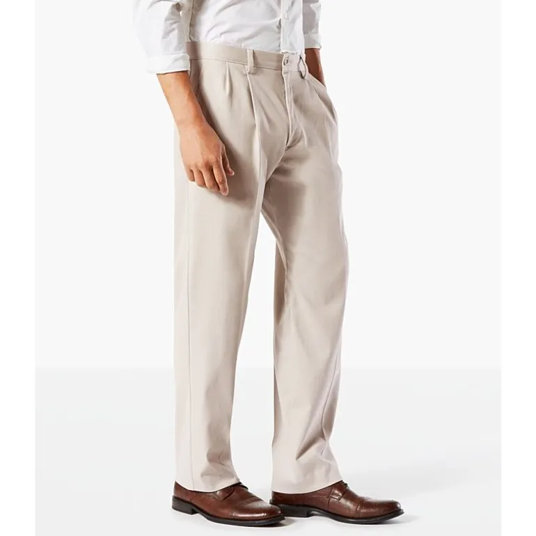 Dockers Easy Khaki With Stretch Mens Comfort Waistband Classic Fit Pleated Pant