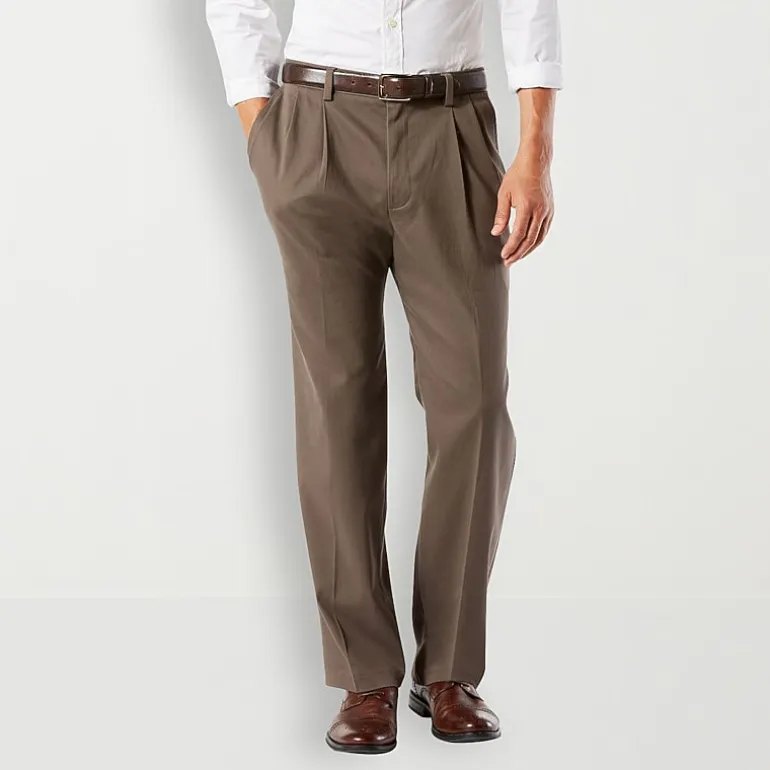 Dockers Easy Khaki With Stretch Mens Comfort Waistband Classic Fit Pleated Pant