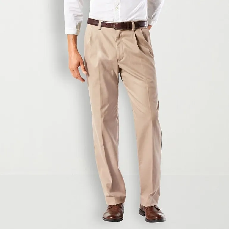 Dockers Easy Khaki With Stretch Mens Comfort Waistband Classic Fit Pleated Pant