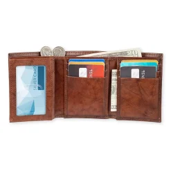 Dockers Rfid Extra Capacity Trifold With Zipper Mens Personalized Trifold Wallet