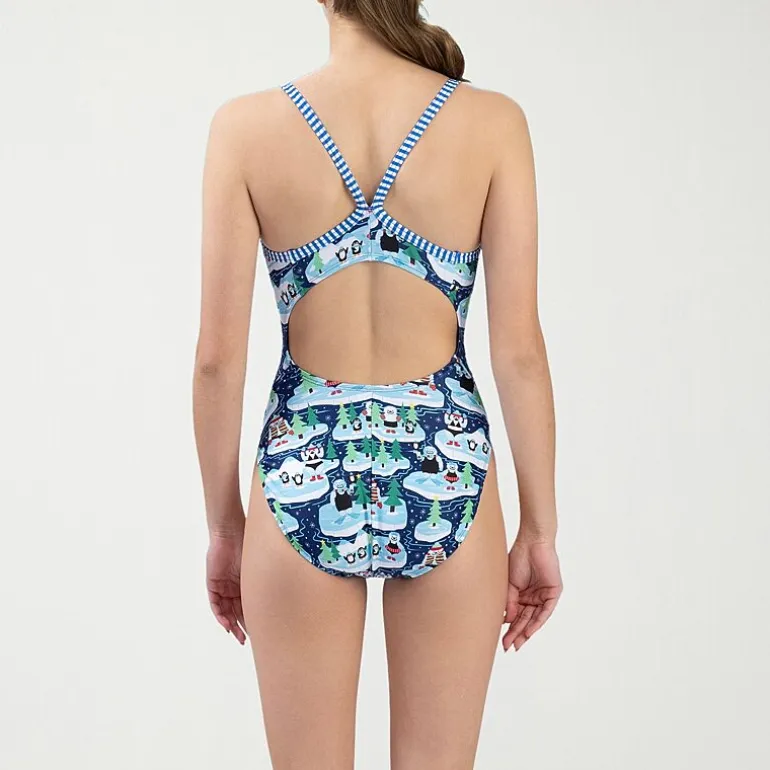 Dolfin Womens Juniors Plus Full Coverage One Piece Swimsuit