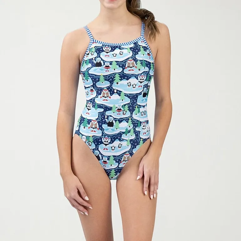 Dolfin Womens Juniors Plus Full Coverage One Piece Swimsuit