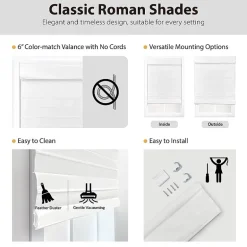Dover Cordless Room Darkening Roman Shade