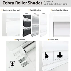Dover Day & Night Energy Saving Cordless Light-Filtering Roller Shade