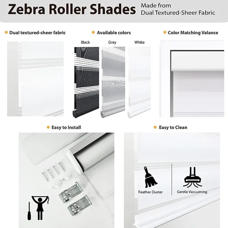 Dover Day & Night Energy Saving Cordless Light-Filtering Roller Shade